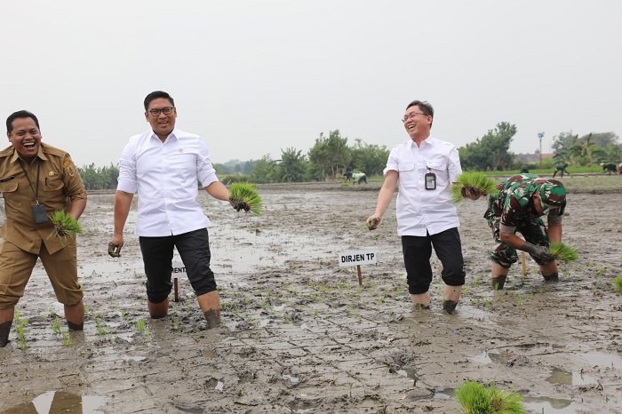 Wakil Menteri Pertanian (Wamentan) Sudaryono saat meninjau salah satu pabrik jagung swasta di Kabupaten Klaten, Jawa Tengah. (Dok. Dok. Kementan)