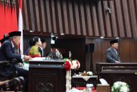 Presiden Prabowo Subianto saat menyampaikan Pidato Kenegaraan di Gedung MPR/DPR/DPD, Jakarta, (Dok. Tim Media Prabowo)