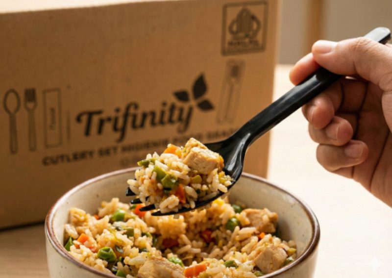Satu alat, sejuta kemudahan! 🥄🍴 Buat kamu pengusaha Rice Bowl atau katering, saatnya beralih ke Spork Trifinity. Lebih hemat biaya karena nggak perlu beli sendok & garpu terpisah, bahannya tebal, kuat, dan sudah Halal MUI.